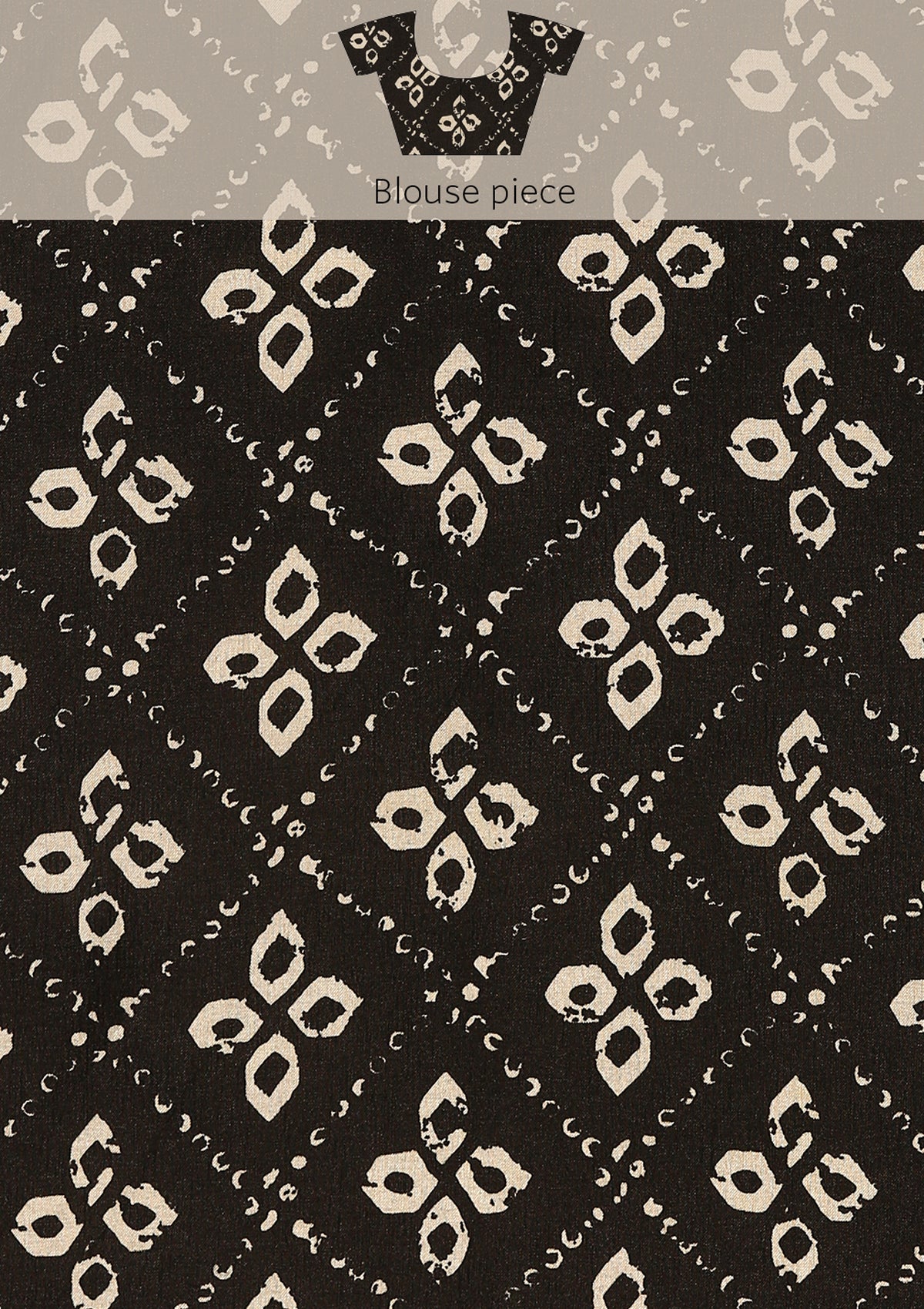 Black Abstract Printed Tussar saree