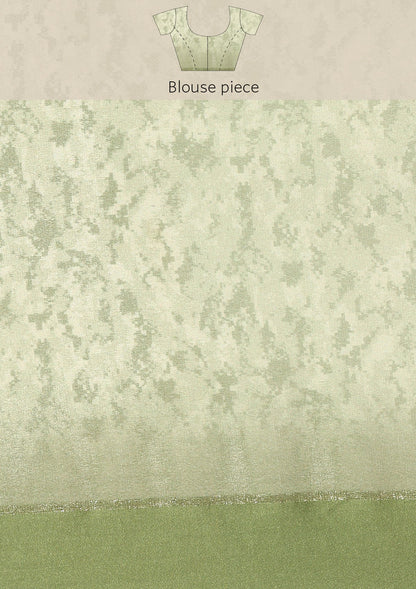 Dusty Green Floral Printed Georgette Saree