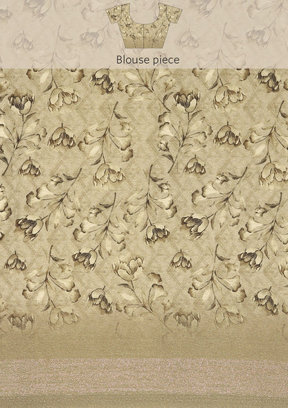 Sage Green Zigzag Leheriya Printed Satin Saree