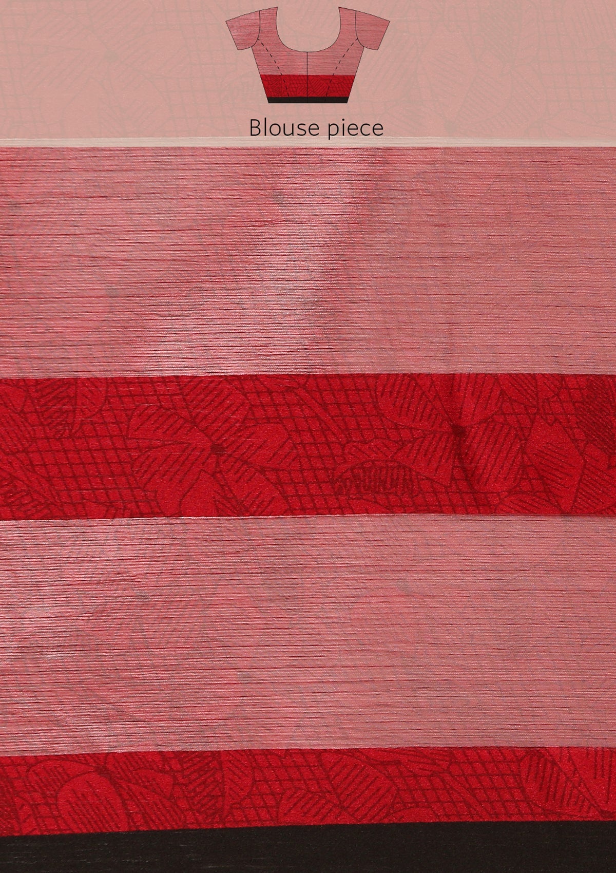 Black Abstract Floral Printed Chiffon Saree