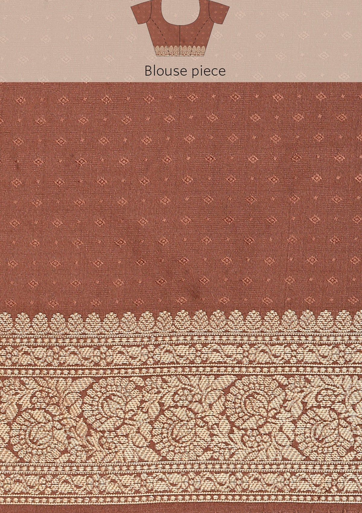 Mocha Mousse Traditional Pattern Woven Tussar Saree