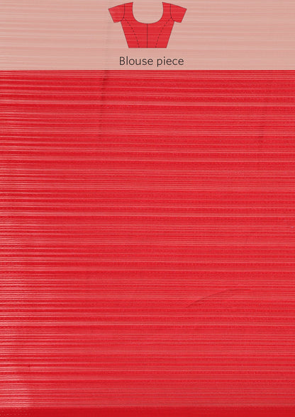 Red Striped Chiffon Saree