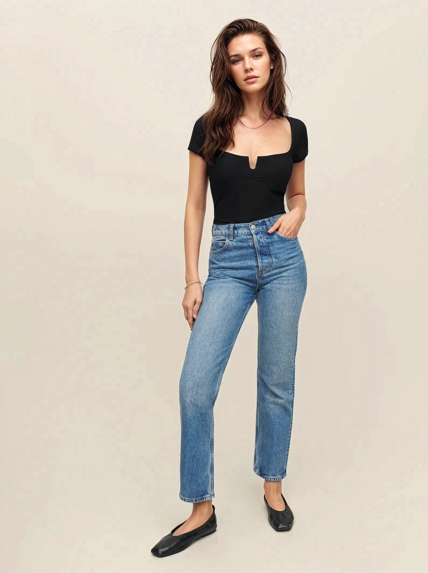 MWB Square Neckline Cut Out Rib Top