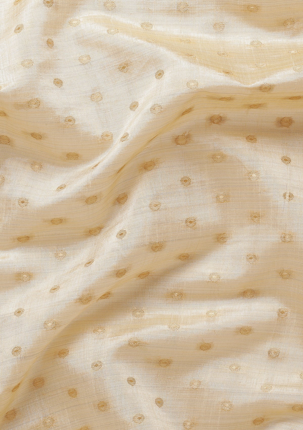 Cream Traditional Zari Butta Woven Tussar Saree