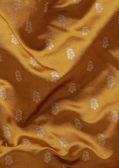 Mustard Butta Woven Tussar Saree