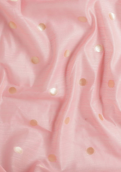 Pastel Pink Traditional Temple Pattern Tussar Saree