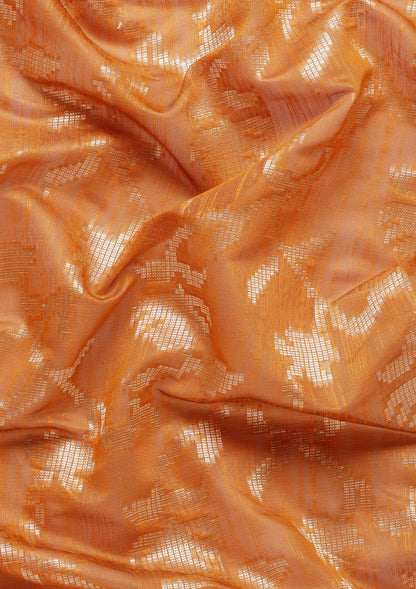Rust Jaal Woven Tussar Saree