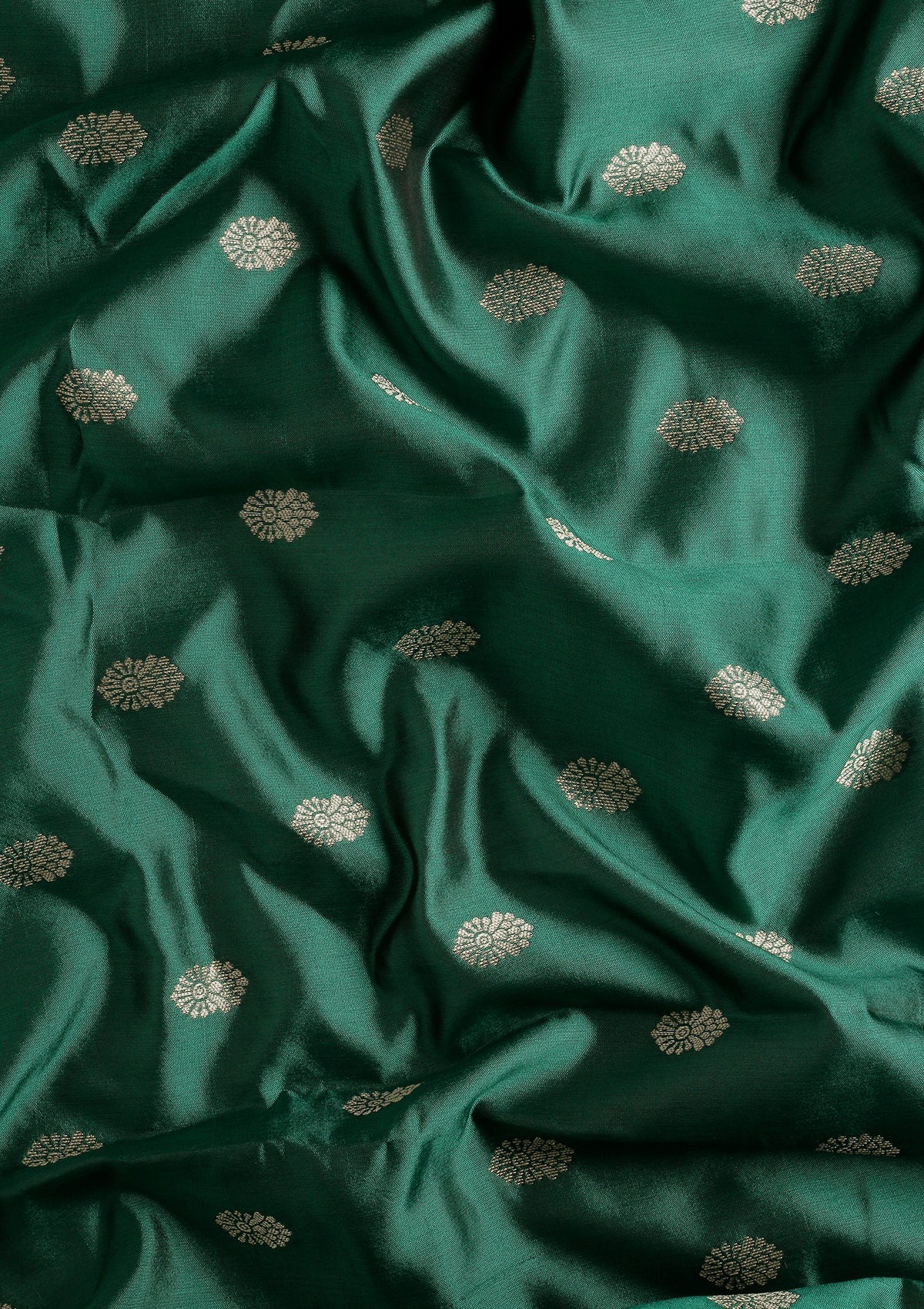 Dark Green Traditional Woven Tussar Saree