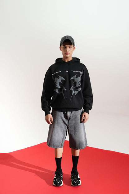 BLACK AURA OVERSIZED HOODIE