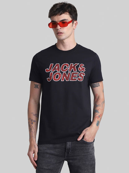 Typography Printed Round Neck Pure Cotton Slim Fit T-shirt