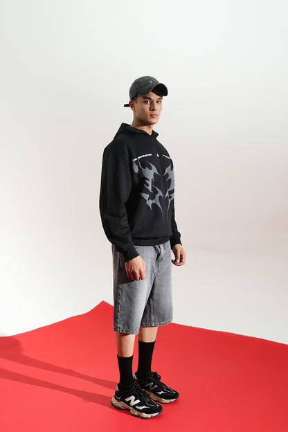 BLACK AURA OVERSIZED HOODIE