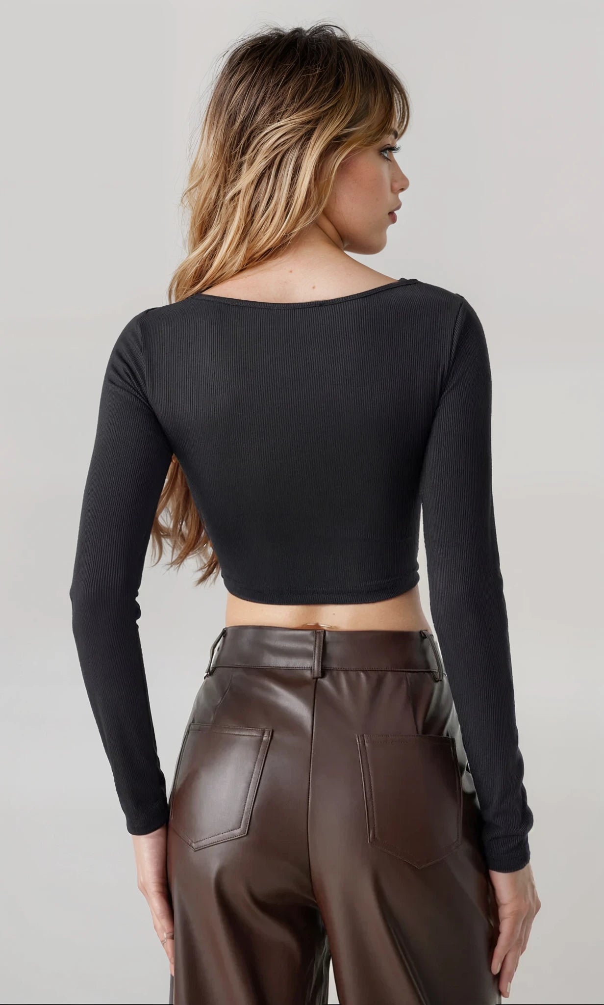 MWB Square Neck Knitted Crop Top