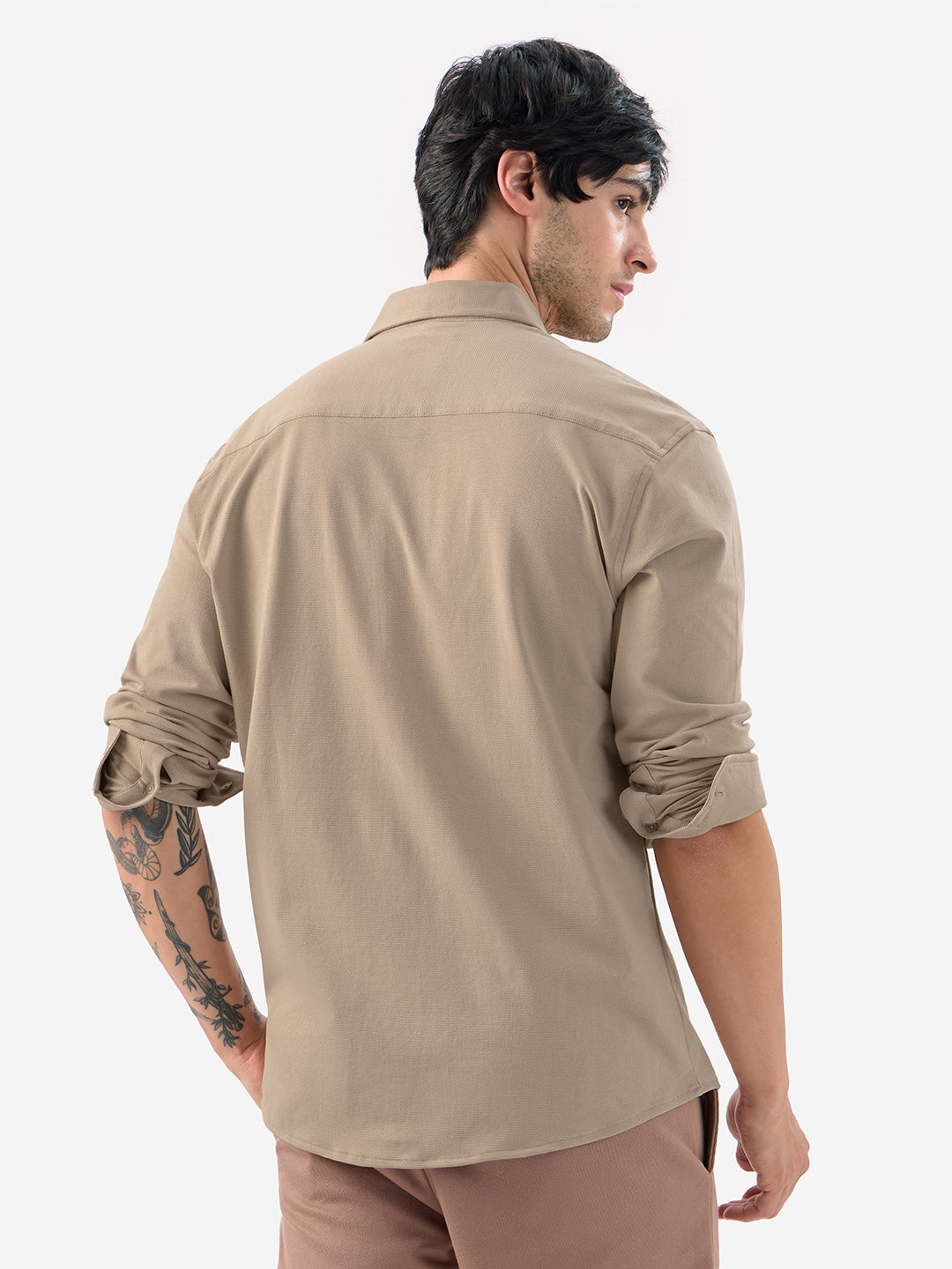Textured Shirt: Mudbrown