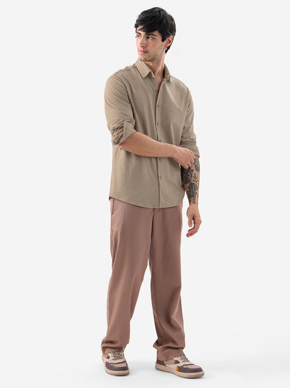 Textured Shirt: Mudbrown