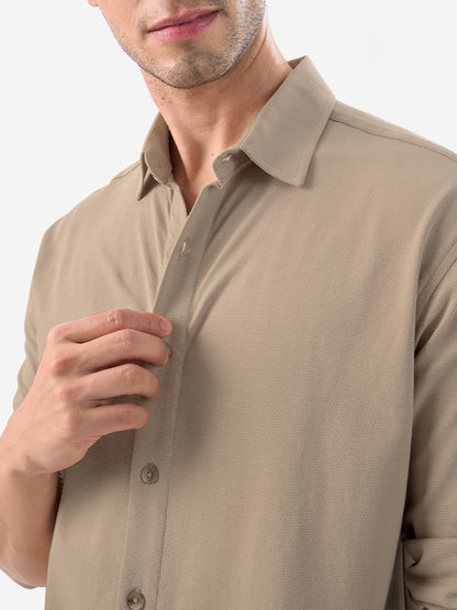 Textured Shirt: Mudbrown