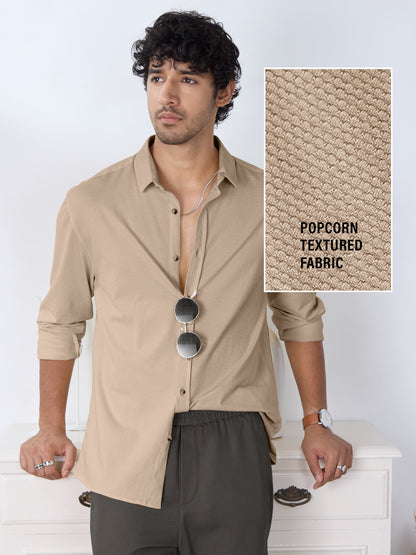 Textured Shirt: Mudbrown