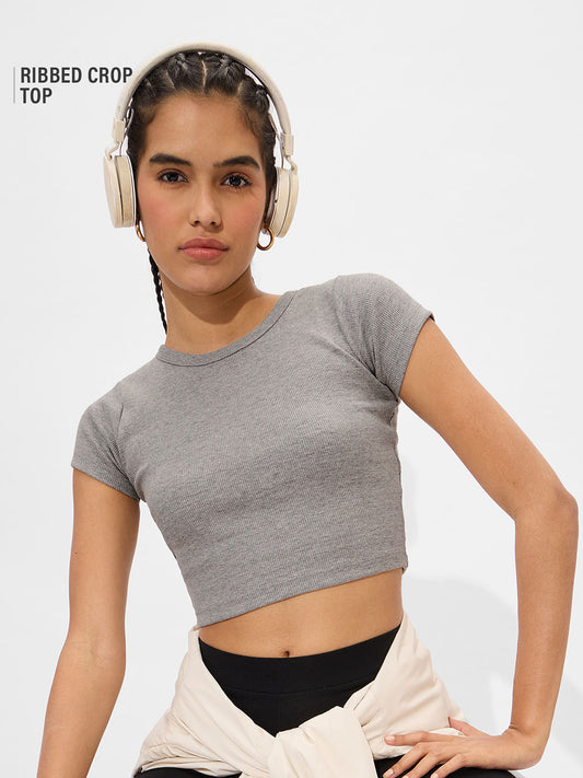 Ribbed Top: Light Grey (Solids)