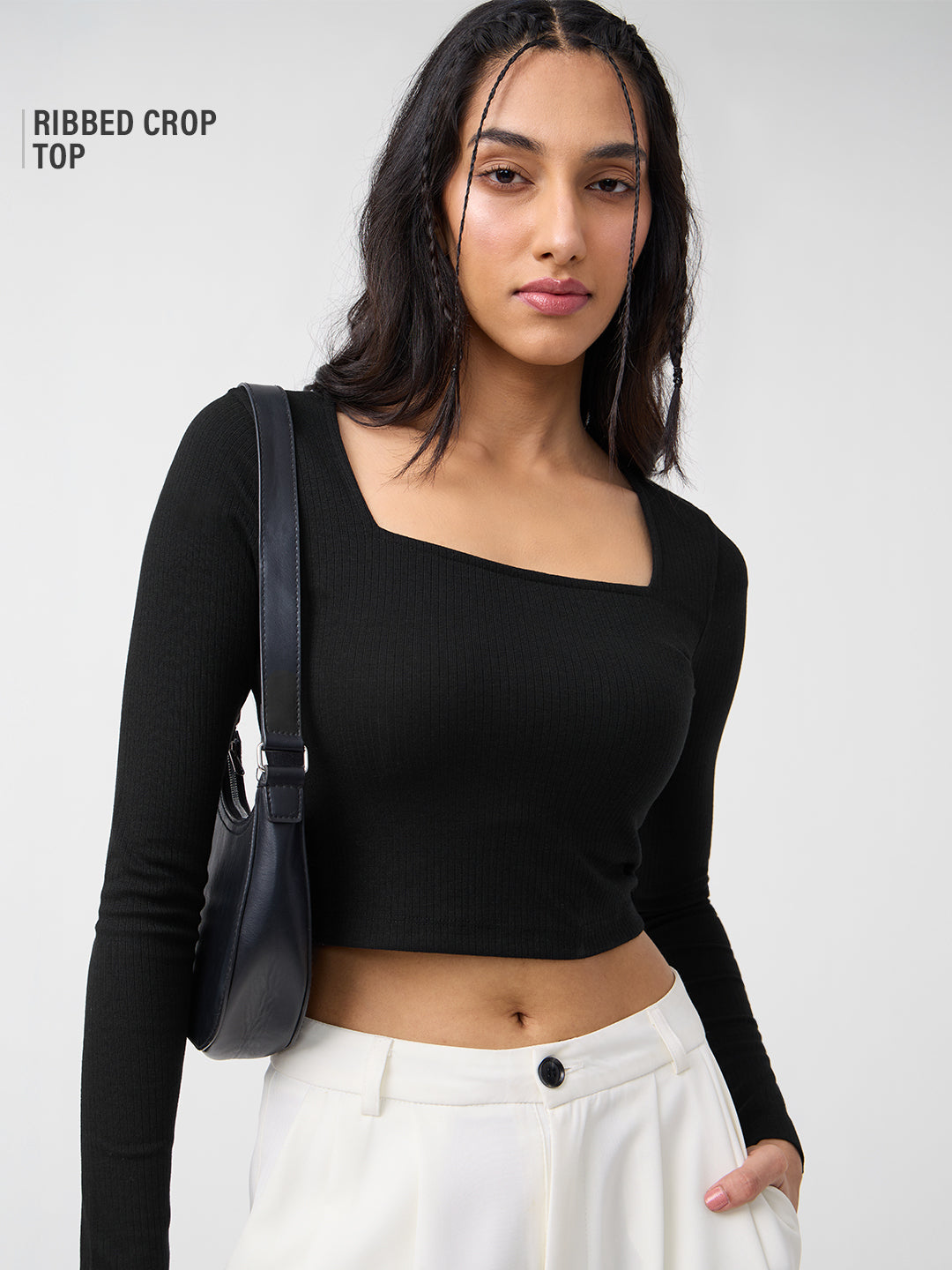 Ribbed Top: Rich Black