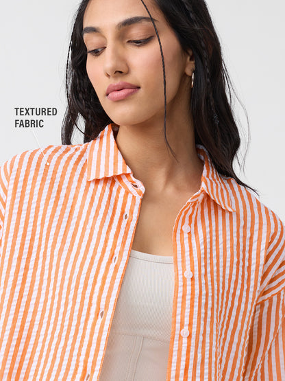 Textured Stripes: Tangerine