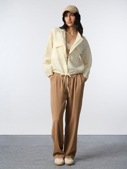 Cotton Linen Shacket: Off-White