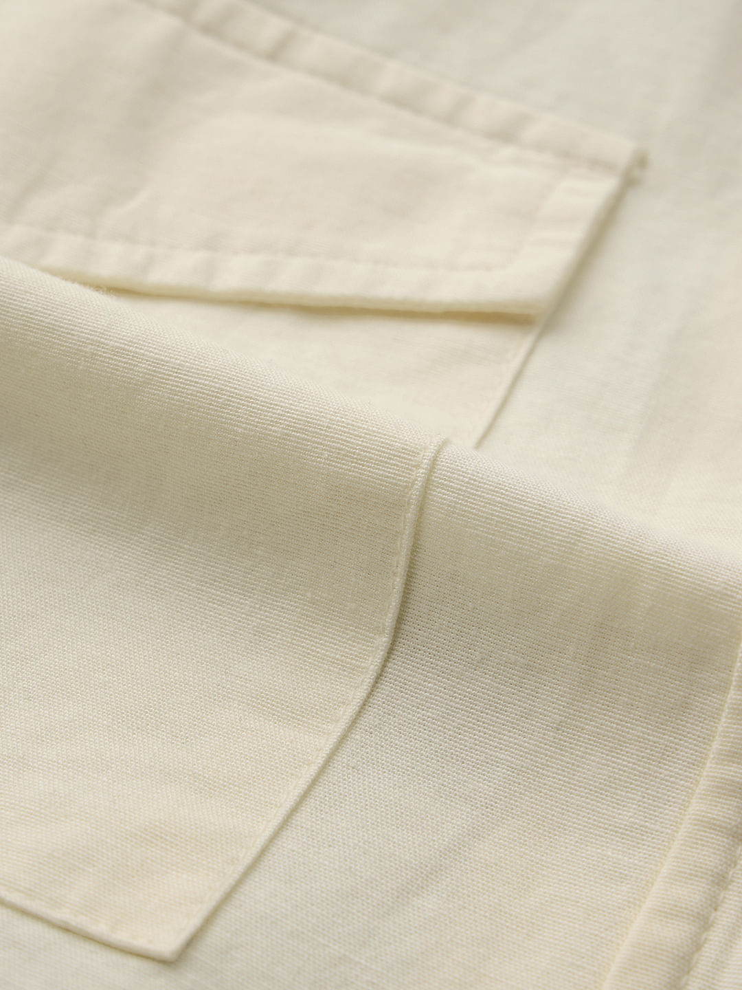 Cotton Linen Shacket: Off-White