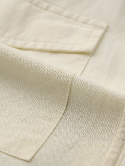 Cotton Linen Shacket: Off-White