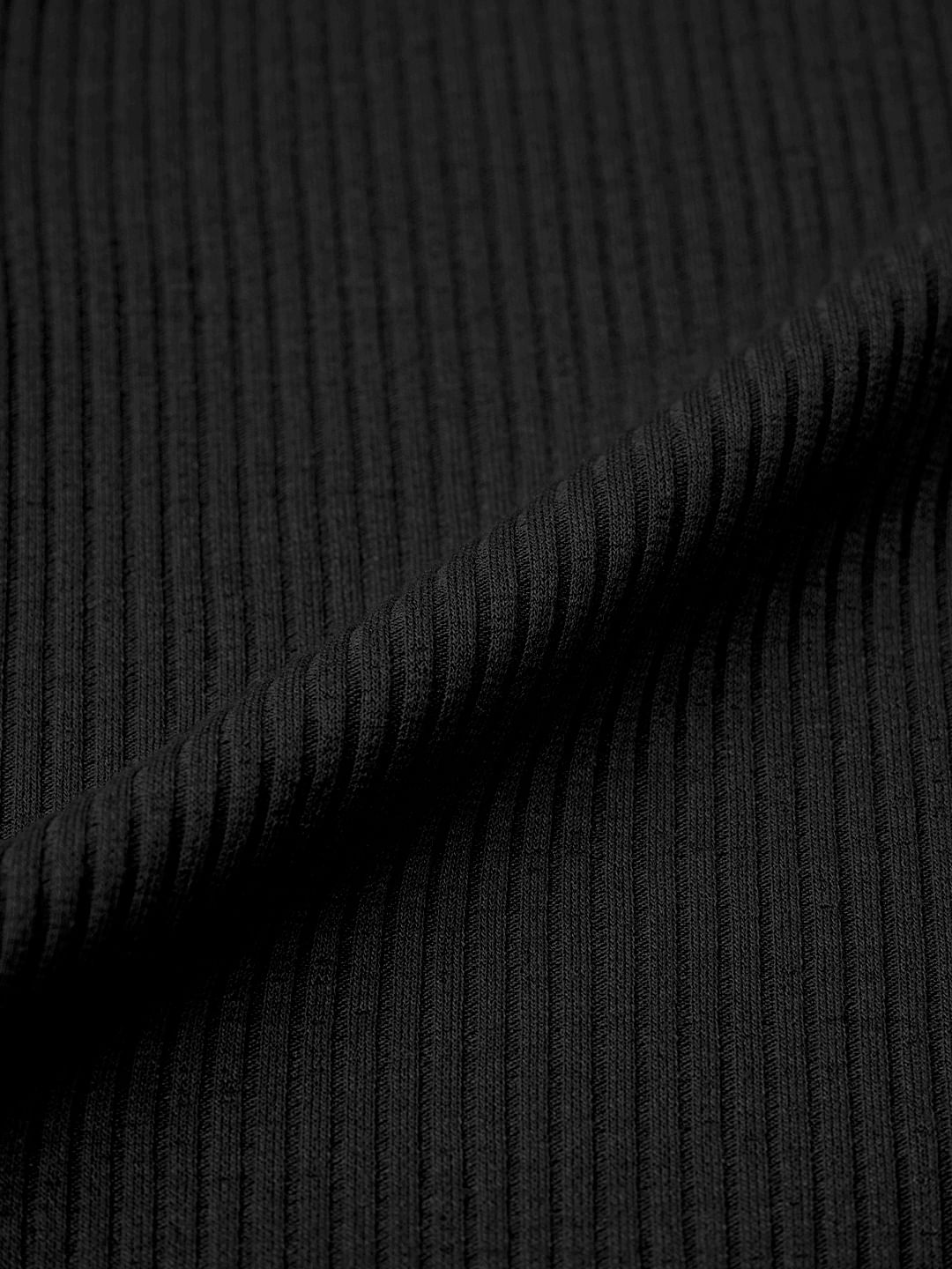 Ribbed T-shirt: Black