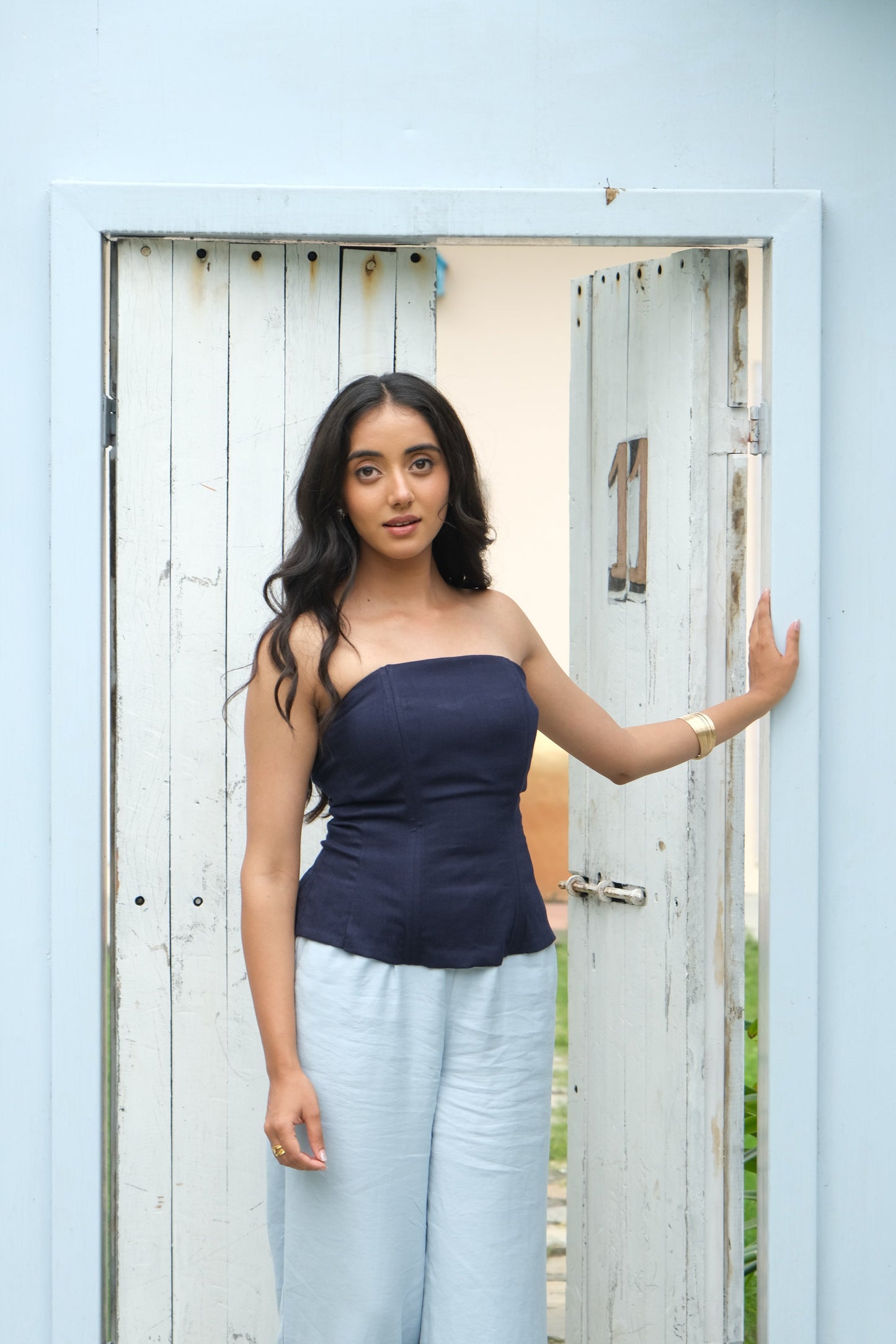 Corset Tube Top (Navy Blue)