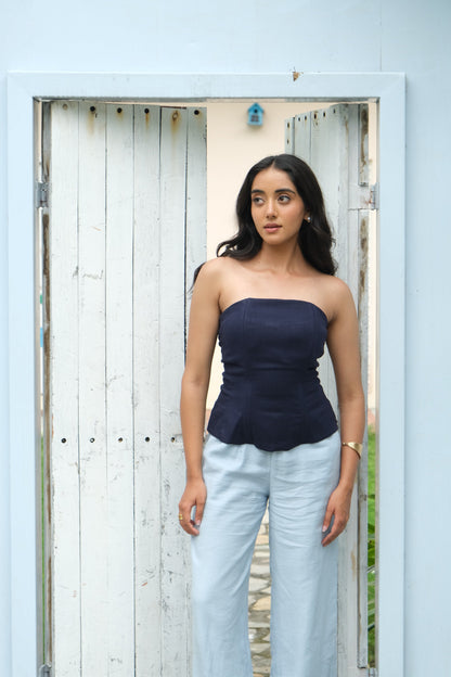 Corset Tube Top (Navy Blue)