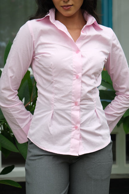 Poplin Corset Shirt (Pink)