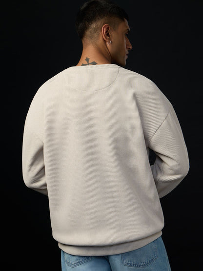 Oversized Sweatshirt: Ivorygrid