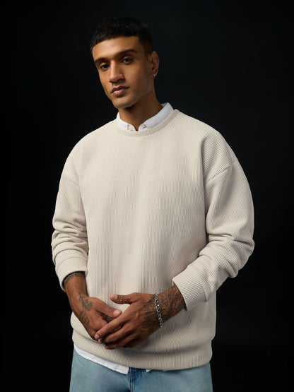 Oversized Sweatshirt: Ivorygrid