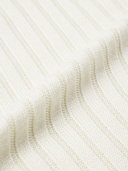 Zipper Mock Neck: Off White