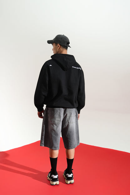 BLACK AURA OVERSIZED HOODIE