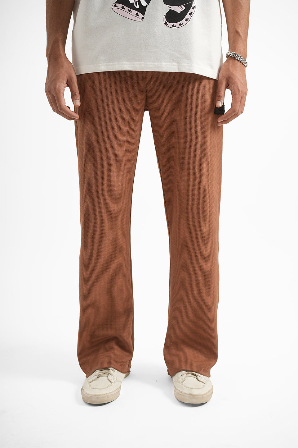 Rusty Brown Waffle Lounge Pants