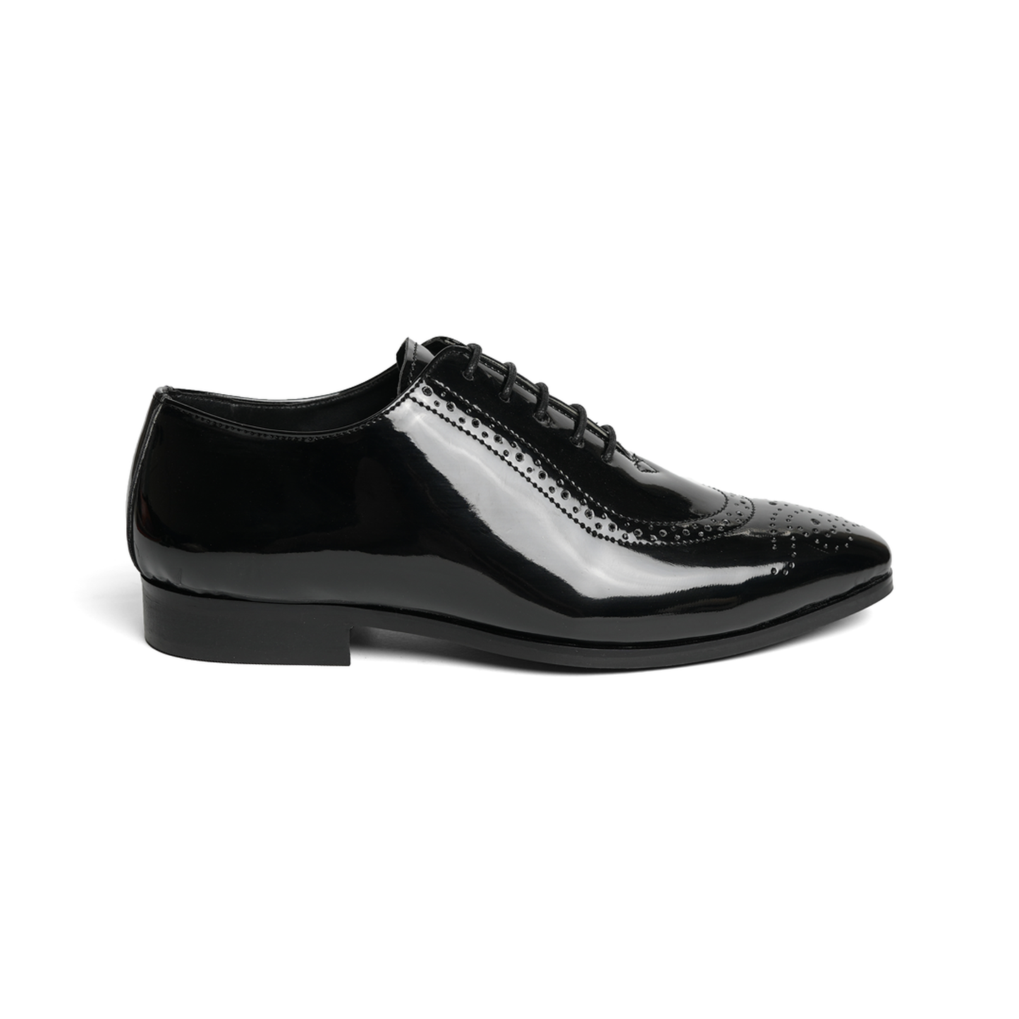 Glossy Classic Patent Lace-Ups - Black