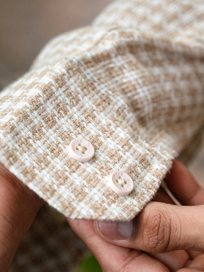 Tan Self Pattern Yarn Dyed Short Kurta