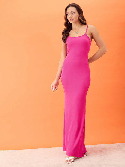 Stretchable Ribbed Maxi Dress