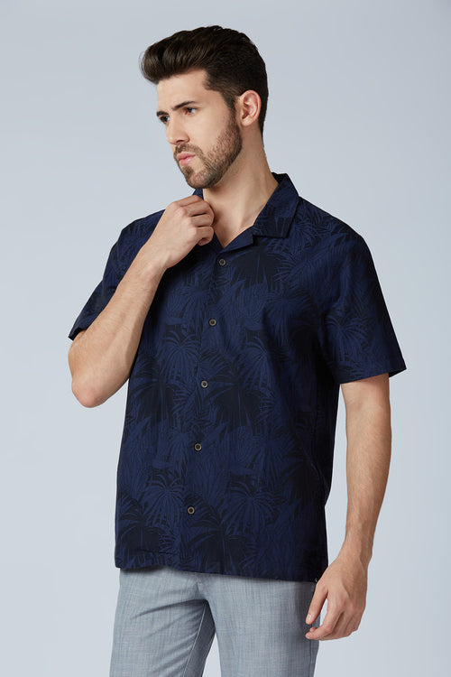 Cotton Jacquard Palm Shirt