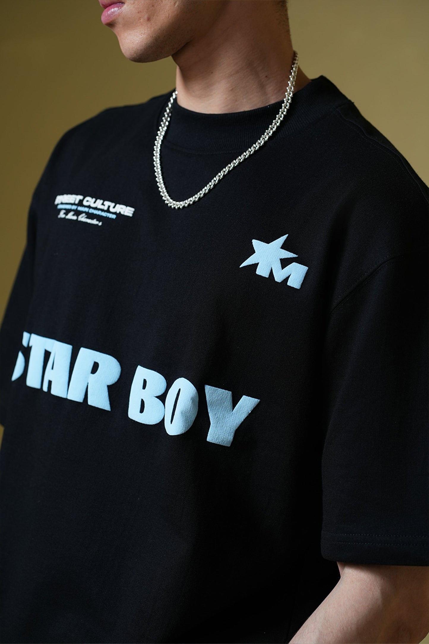 Star Boy Black Oversized T-Shirt