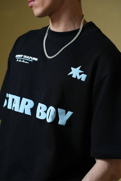 Star Boy Black Oversized T-Shirt