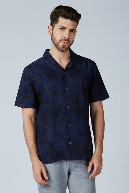 Cotton Jacquard Palm Shirt