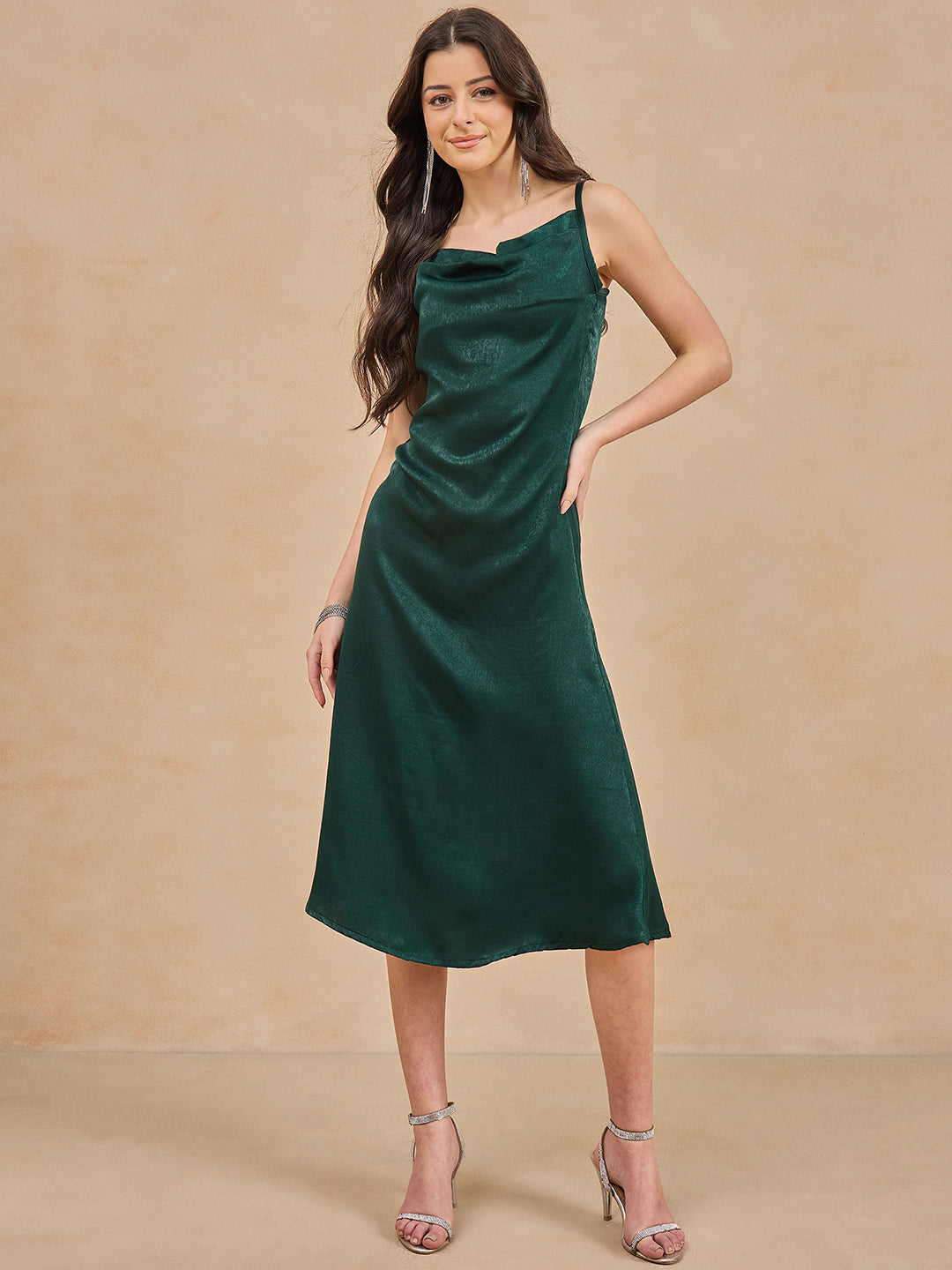 Cowl Neck Midi Dress