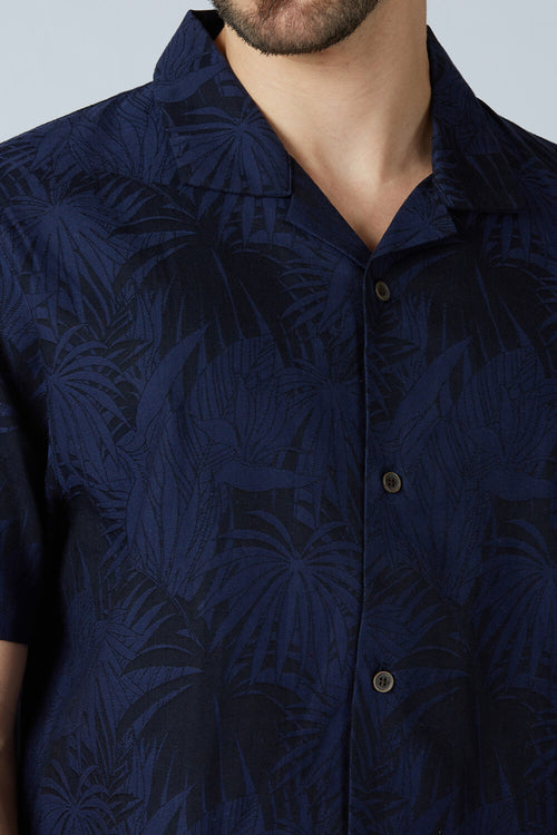 Cotton Jacquard Palm Shirt