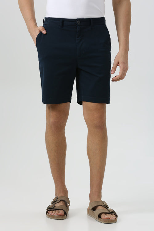 Cotton Navy Blue Marina Shorts