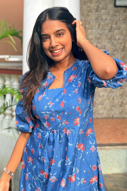 Raahi Printed Blue Dress