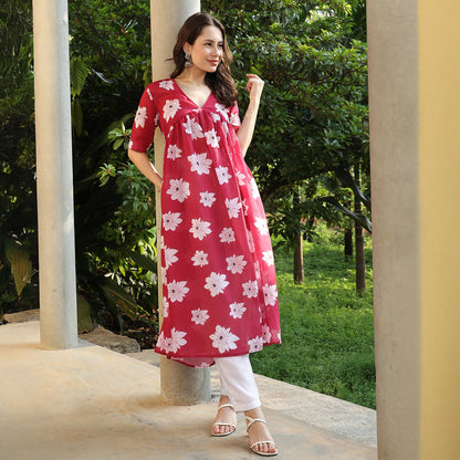 Water Lilies Kurta With Trousers And Dupatta