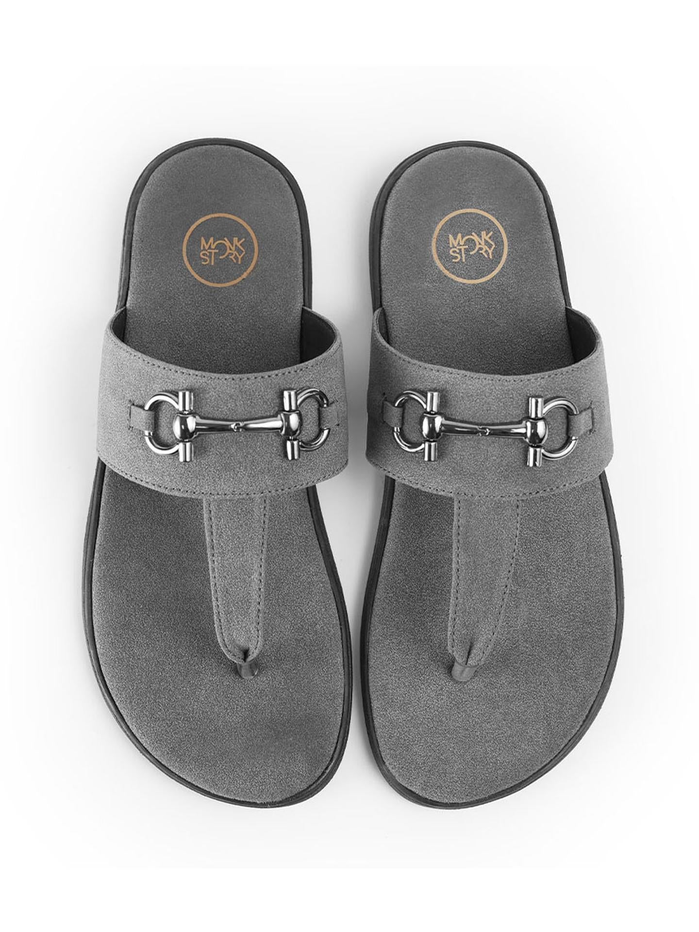T-Rad Luxe Horsebit Sandals - Grey