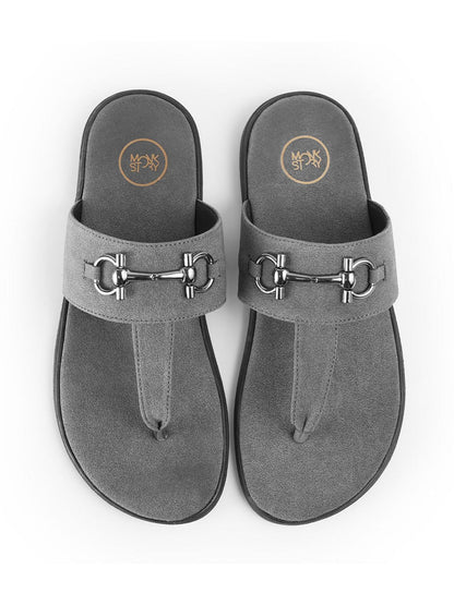 T-Rad Luxe Horsebit Sandals - Grey