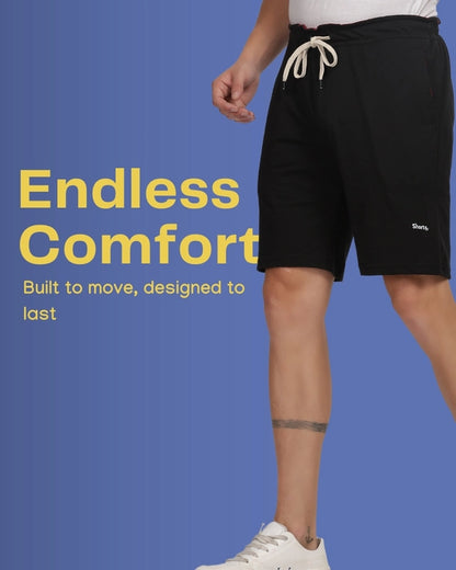 Everyday Cotton Shorts in Midnight Black